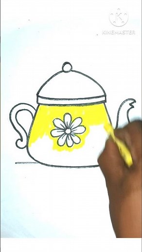 easy tea pot drawing #shorts #youtubeshorts #drawing #teapot