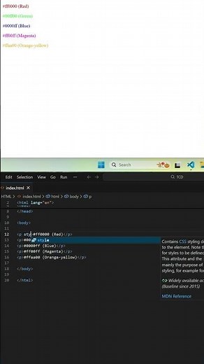 💡 HEX Color Codes in HTML | Easy Explained | The Creative Developer #coding #tcd