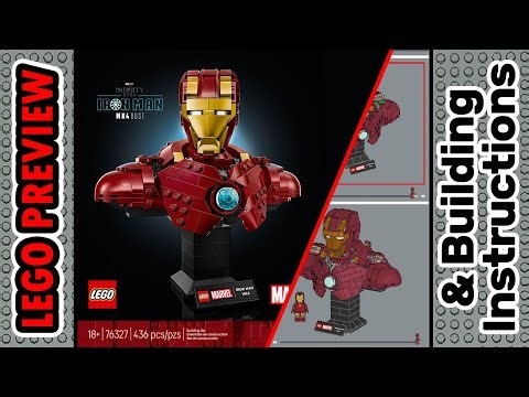 PREVIEW: 76327, LEGO Marvel, Iron Man MK4 Bust & Building Instructions! LEGO 2025