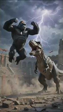 🦍 Monster Gorilla vs T-Rex Battle | Epic Fight#shorts##trending #kingkong #dinosaurvsgorilla