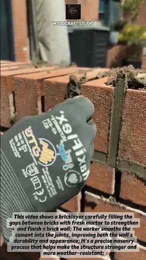 Brick Wall Finishing Tool! Perfect Mortar Jointing #construction #brickwork #masonry