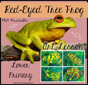 Frog Art Lesson | Crayon Resist | Watercolour | Frog Template | PDF Slides