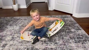 Montessori Wooden Balance Board Rocker Wobble Board for Kids Toddler 35inch Anti-slip Felt Pads Animal Prints Ideal for Balance Coordination Skills Balance Toys Gray