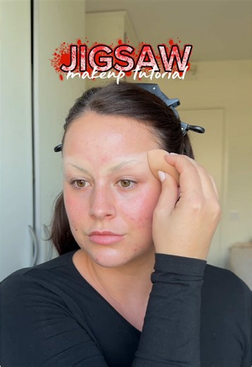 Jigsaw makeup tutorial 👀 #jigsaw #jigsawmakeup #fyp #halloweenmakeup2025 #halloween2025