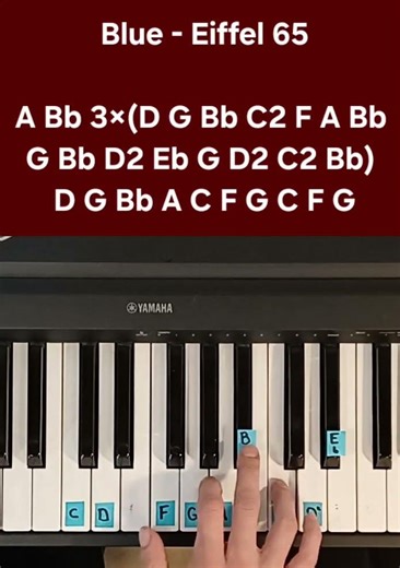 Blue - Eiffel 65 - piano tutorial