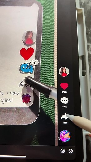 Digital Drawing Process on a Tablet with Stylus Pen