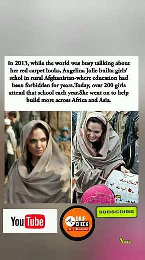 🏫💔In 2013, Angelina Jolie built a girls’ school in Afghanistan while headlines focused on her looks.