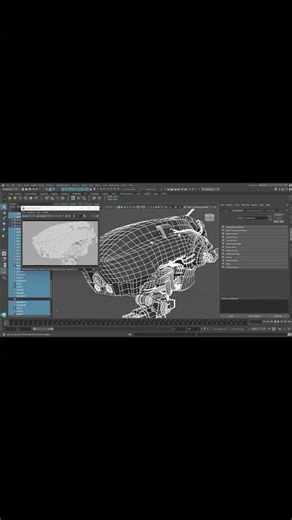 Here's a way to render wireframe with occlusion. #3dmodeling #maya3d #topology #hardsurface