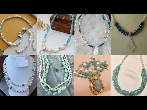 Modern😍 Apatite and White Pearl Jewelry Designs Inspired by Natural Beauty