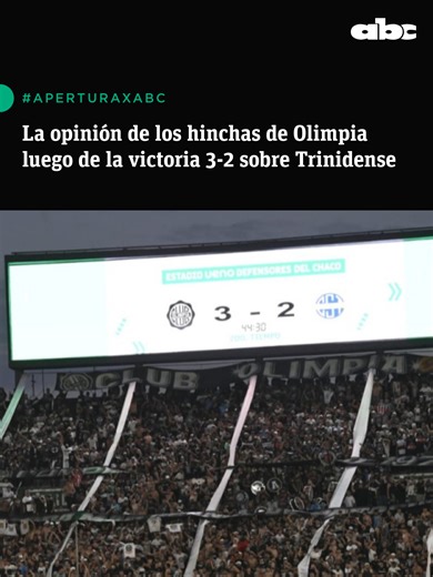 #AperturaxABC | EUFORIA FRANJEADA ⚪️⚫️ La opinión de los hinchas de Olimpia luego de la victoria 3-2 sobre Trinidense 🎙️ #ABCDeportes #ElJuegoQueSentimos #730AM #Olimpia #Trinidense #Paraguay #FútbolParaguayo