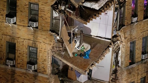 Seven-storey building partially collapses in New York City