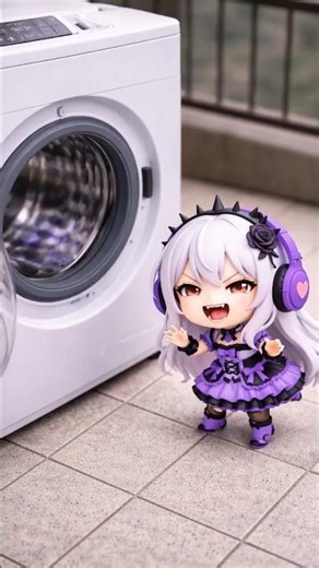 She jumped inside the washing machine 🫧 #cute #aichibi