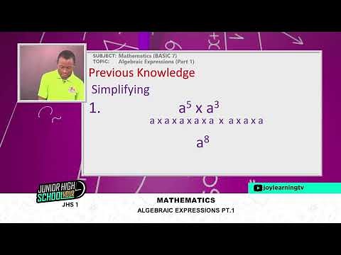 JHS 1 - Mathematics - Algebraic Expression - pt. 1