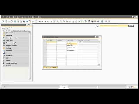 1. SAP Business One UDT (User Defined Table)