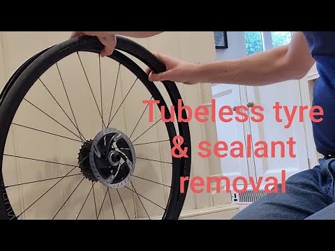 Removing tubeless bicycle tyres (taking out sealant the clean way)
