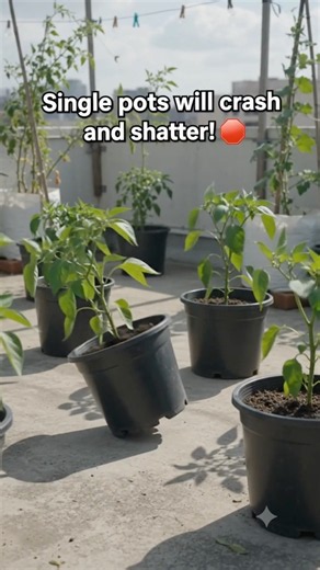 Stop Storms From Knocking Over Your Rooftop Pots! 💨🌿 #Shorts #RooftopGarden