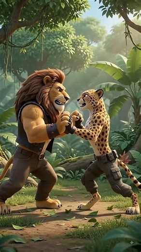 🦁 Papa Lion vs Cheetah 🔥 | Epic Animal Fight | 3D Cartoon