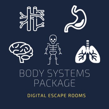 Human Body Systems Package of Five Digital Breakout Escape Rooms