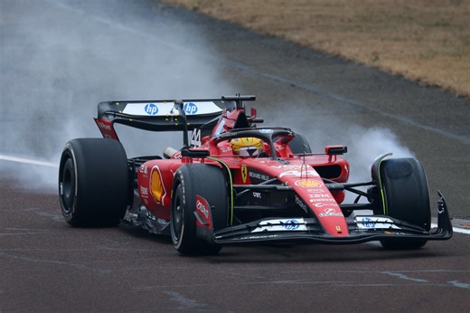 Lewis Hamilton finally gets behind wheel of Ferrari F1 car