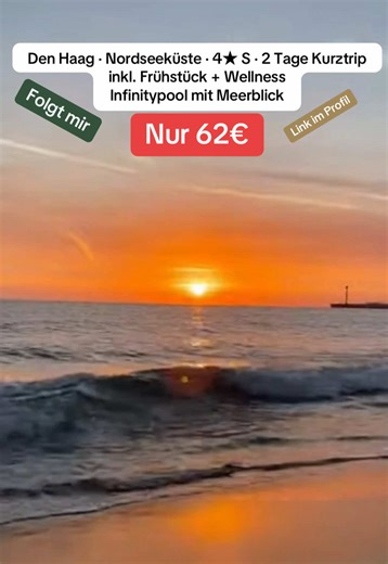 Anzeige | Strand vor der Tür und danach einfach in den Infinitypool 😮‍💨🌊✨ Den Haag Kurztrip mit Frühstück 🥐🥂 Wellness im 12. Stock mit Meerblick, Sauna und Dampfbad zum Abschalten 🧖‍♂️ 💬 Erst STRAND oder erst SPA 📌 Speichern — 🔗 Link im Profil Darstellung KI-generiert, Abweichungen beim Hotelaussehen und Lage möglich. Preis abhängig von Datum, Angebot und Anbieter. #denhaagtrip #nordseeurlaub #spaweekend #wellnessauszeit #traveldeals SEO: Den Haag Wellness Kurztrip, Inntel Marina Beach 