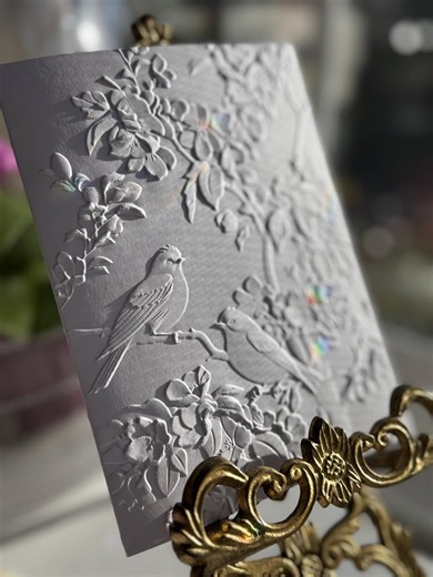 Embossed Birds & Branches Note Card Set: Handmade Botanical Stationery - Etsy