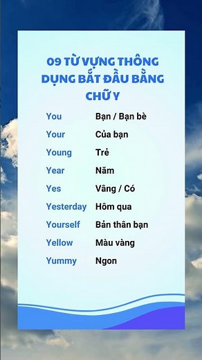 9 Từ vựng tiếng Anh bắt đầu bằng chữ Y – Dễ nhớ – Dùng hằng ngày!