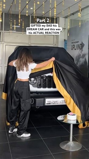 Part 2. My dads actual reaction ❤️ #aakritirana #dad #jeeprubicon #family #reactionvideo