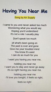 Having You Near Me | Air Supply #trendingreelsvideo #trendingreels #karaoke #songlyrics #trendingnow #trendingvideo #fypシ゚viralシ | Song Lyrics by Miss Kim