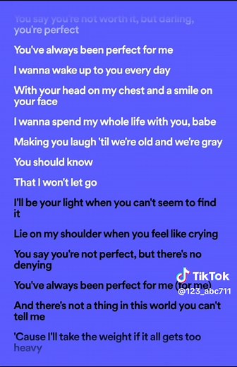 Lirik Lagu Perfect For Me - Bradley Marshall