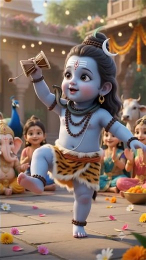 Baby Krishna 🦚 vs Baby Bholenath 😍 Cute Dance | Jai Shree Krishna ❤️ #shortsyoutube