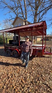 1.2K views · 27 reactions | The custom "Oilfield Special" smoker trailer features the RK250, Deluxe Adjustable Charcoal Grill, Burners, fryer, sink with hot water, slide-out cutting board, and full roof with awnings! | East Texas Smoker Company | Facebook
