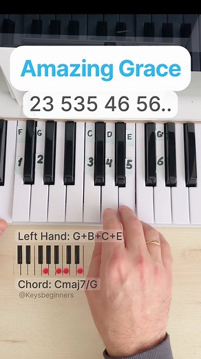 Easy Piano Tutorial for Amazing Grace