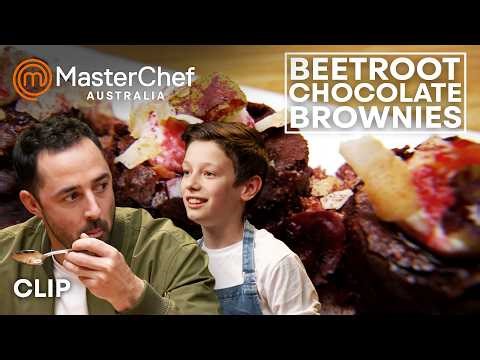 Beetroot Chocolate Brownie Surprise! | Junior MasterChef Australia