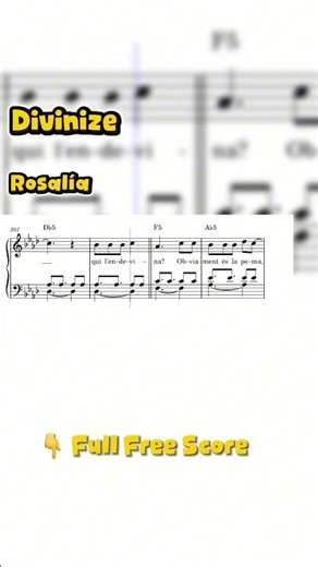 Divinize (Rosalía) - Partitura 🎹 #Shorts