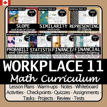 Workplace Math 11 Course Bundle | Slope Probability Finance Statistics & More