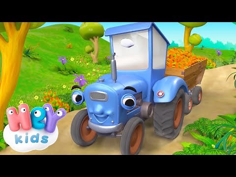 Big Blue Tractor Song | Learn Animals for Kids | HeyKids Nursery Rhymes | Animaj Kids