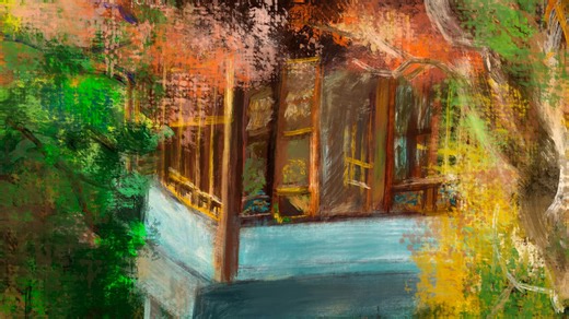 procreate绘画：古建筑一角