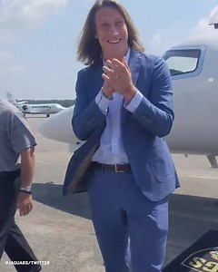 The No. 1 overall pick Trevor Lawrence arrives in Jacksonville ☀️ (via Jacksonville Jaguars) | NFL on ESPN