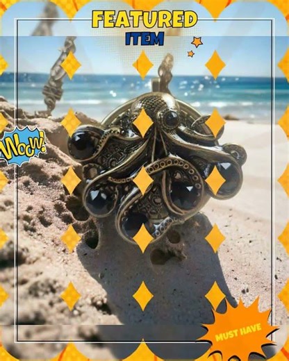 Octopus music box locket