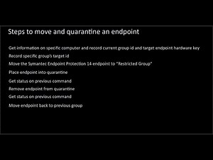 Symantec Endpoint Protection 14 (SEP 14) Quarantine Endpoint