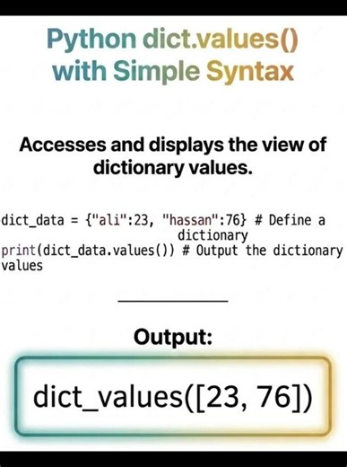 python dictionary values method explained