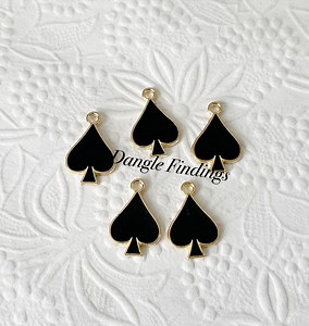 10 Spades Charms, Black Enamel, Jewelry Making, Poker Player, Card, 18.5mm, GTP106 - Etsy