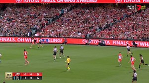 Jase Burgoyne got a free kick for this from Nick Blakey and kicked the first goal of the match... | 7AFL