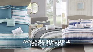 Madison Park Anchorage 8-Piece Aqua Polyester Full/Queen Comforter Set MP10-7946