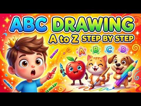 Learn ABC with Drawing for Kids | A to Z Alphabet Drawing & Coloring | ABC Learning Video