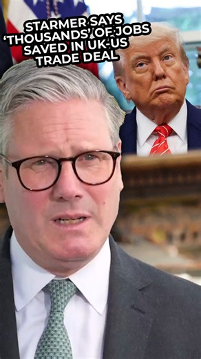 42K views · 1.2K reactions | UK-US trade deal will save 'THOUSANDS' of jobs says Keir Starmer Keir Starmer has celebrated the UK's new trade deal with the US, claiming that thousands of jobs will be protected and the economic pressure from tariffs will be eased. #trade #trump #starmer | GB News | Facebook
