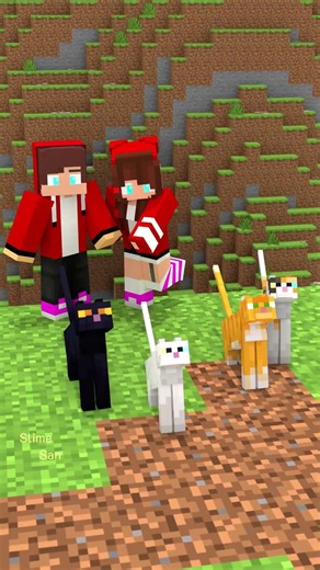 JJ's sister Meow meow Creeper 🥰🥰 #minecraft #shorts