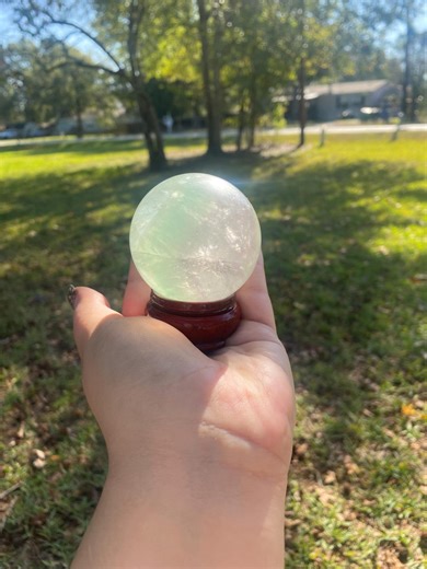 Fluorite Light Green Phantom Purple Chevron Sphere With Display Stand - 58 Mm - Etsy