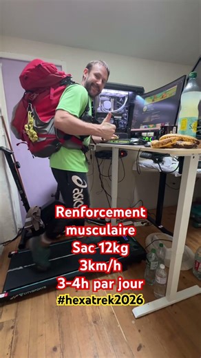 Préparation #hexatrek 2026 #renforcementmusculaire quotidien. #treknrando #télétravail #hiking ￼