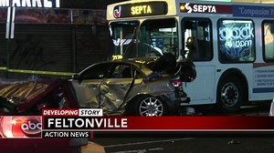 2 women hurt after 3 cars, SEPTA bus collide in Feltonville